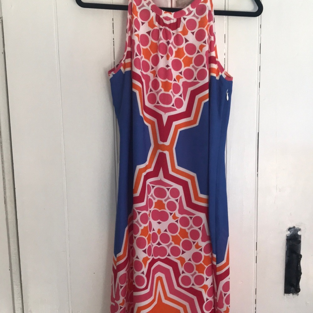 Banana Republic Blue, Pink and Orange Halter Style Dress - 6